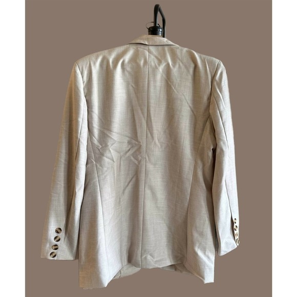 NWT Lola Jeans Cotton Blend Single Breasted Button Blazer Jacket Neutral Beige M - Picture 8 of 10